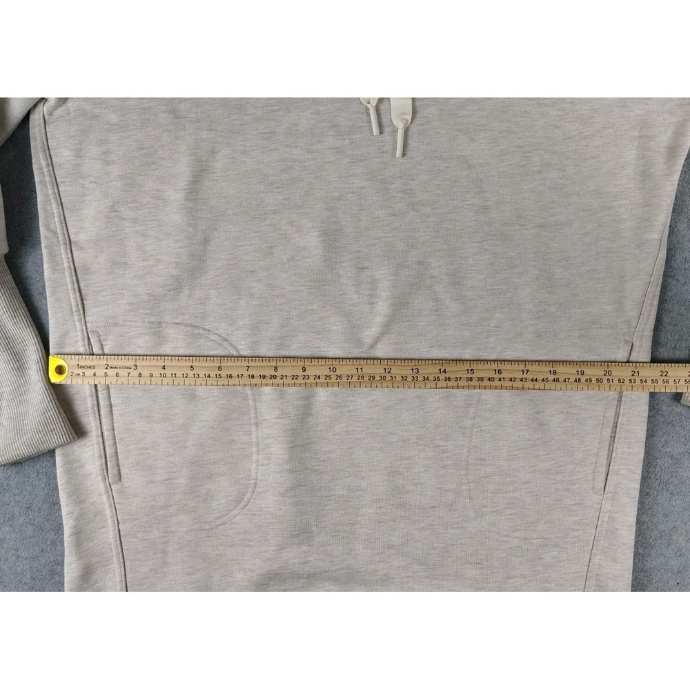 Athleta Mala Hoodie Dress  Pockets Soft Stretch Sweatshirt Terry Women's M Ivory - Picture 8 of 11